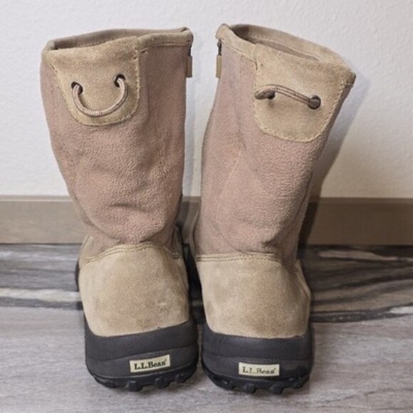 L.L.Bean Men’s Suede Insulated Winter Boots Size 11 Medium Side Zip Brown - Picture 3 of 9
